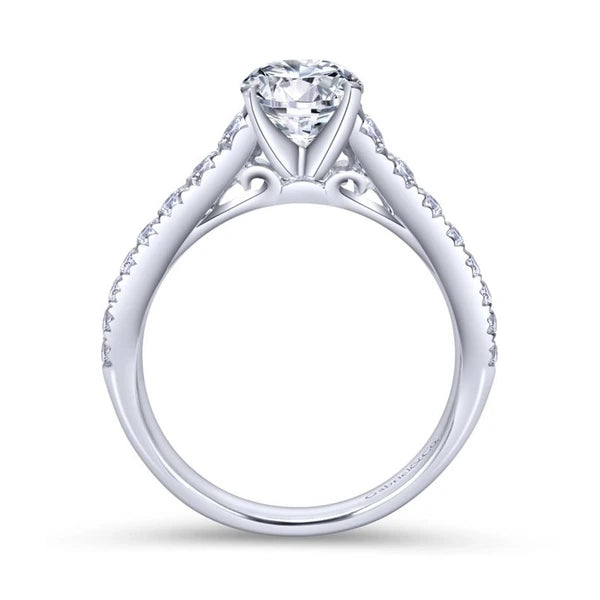 14K White Gold Round Diamond Engagement Ring