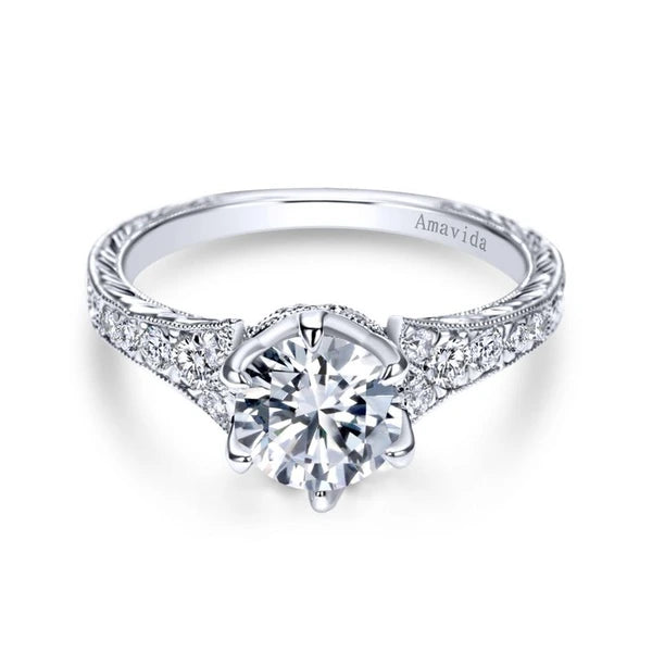 Platinum Round Diamond Engagement Ring