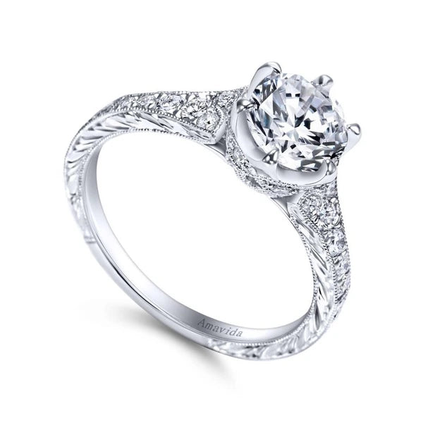 Platinum Round Diamond Engagement Ring