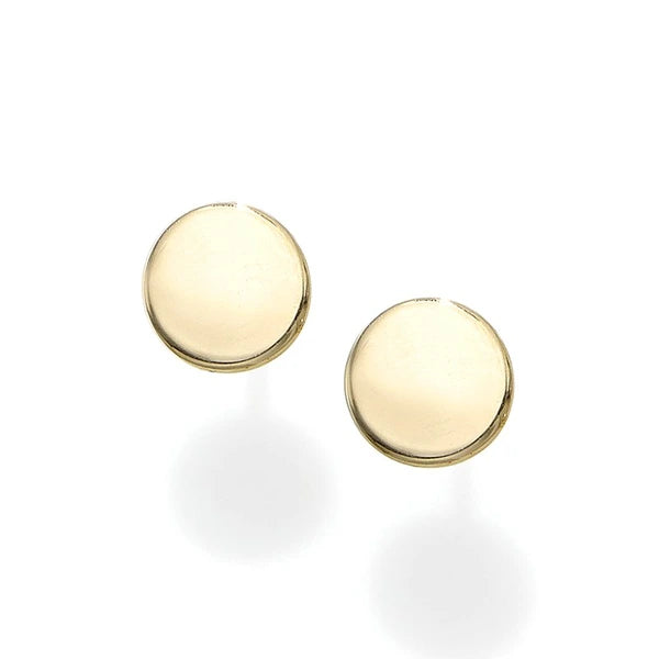 14K Gold Polished Circle Stud Earring