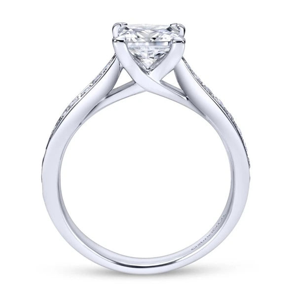 14K White Gold Princess Cut Diamond Engagement Ring
