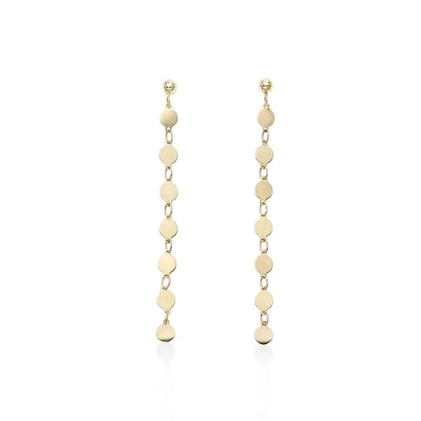 14K Gold Mirror Chain Drop Earring