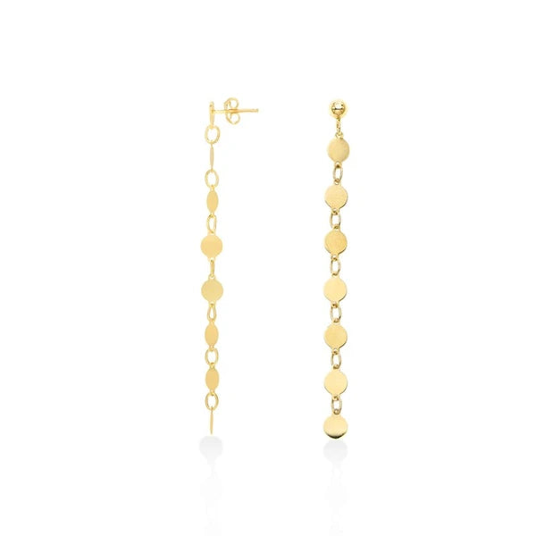 14K Gold Mirror Chain Drop Earring