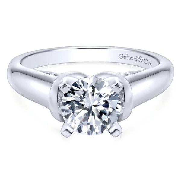 14K White Gold Round Diamond Engagement Ring