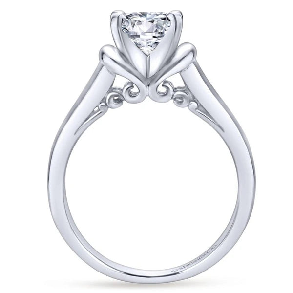 14K White Gold Round Diamond Engagement Ring