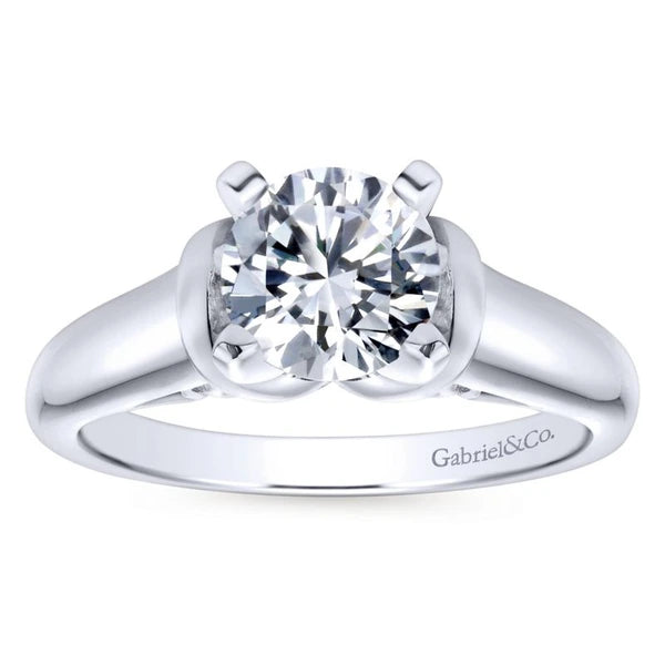 14K White Gold Round Diamond Engagement Ring