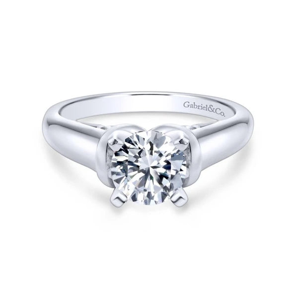 14K White Gold Round Diamond Engagement Ring