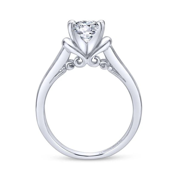 14K White Gold Round Diamond Engagement Ring