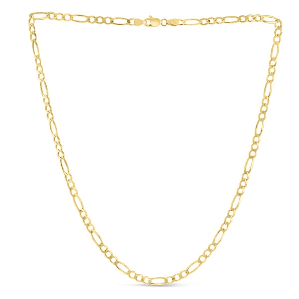 14K Gold 8" 3.8mm Figaro Chain