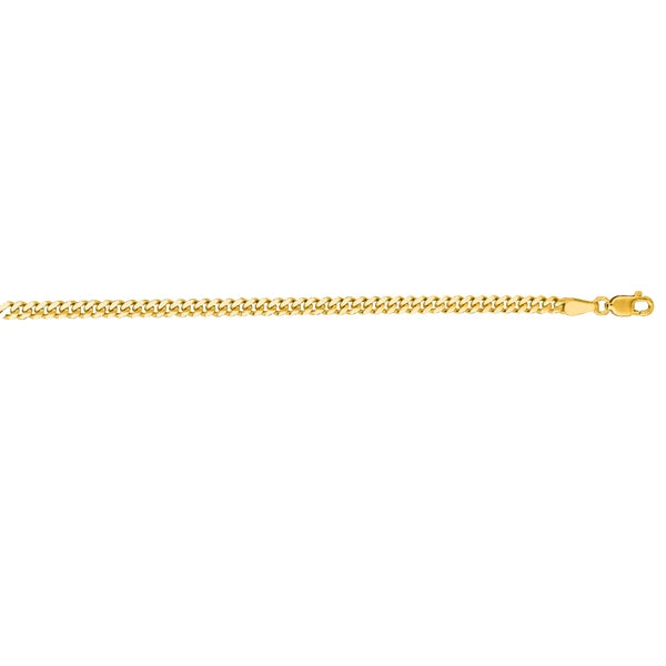 14K Gold 2.8mm Gourmette Chain