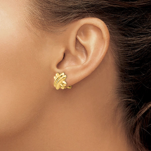 Gold X Non-pierced Clip Earrings