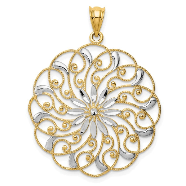 Gold Polished Filigree Pendants