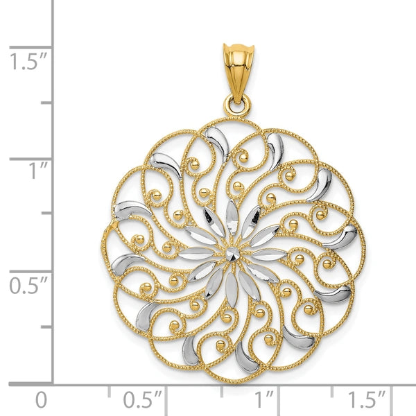 Gold Polished Filigree Pendants
