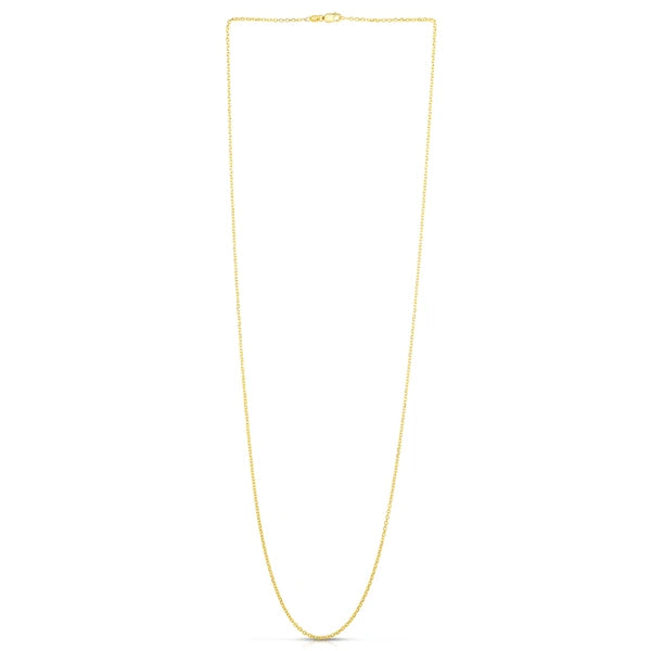 18K Gold 1.4mm Diamond Cut Cable Chain