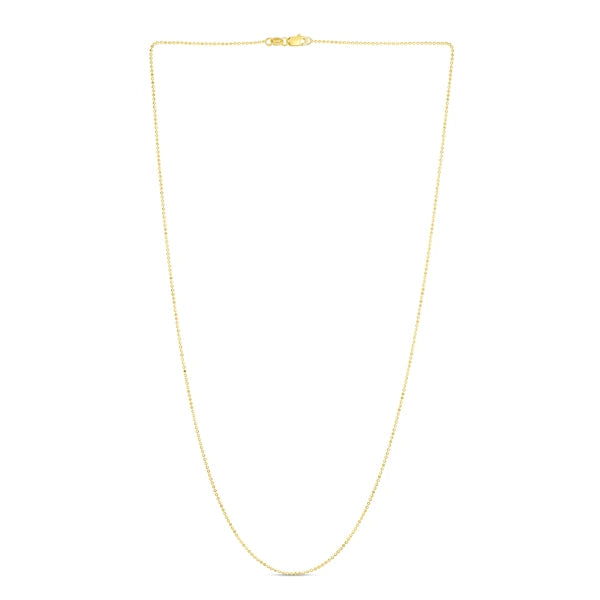 14K Gold 0.9mm Diamond Cut Bead Chain