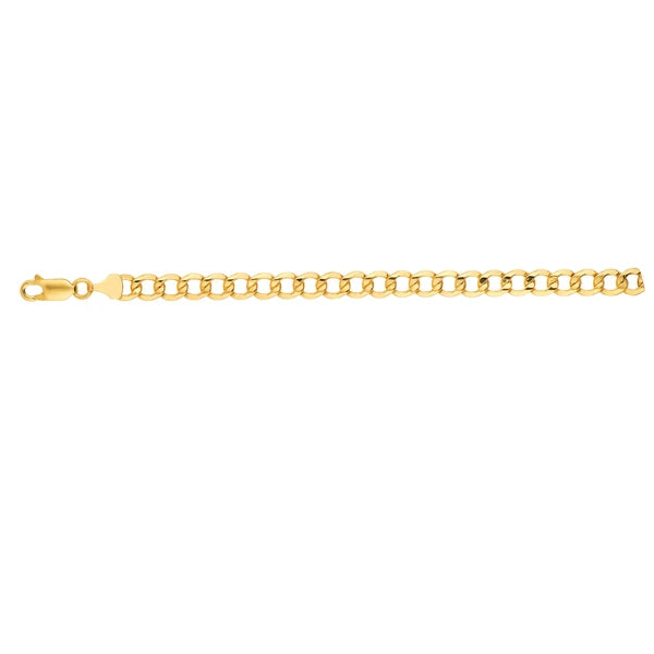 14K Gold 8" 6.2mm Lite Curb Chain
