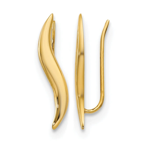 Leslie's Gold Polished Ear Climber Earrings