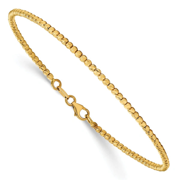 Leslie's Polished Diamond-Cut Beaded Bracelets
