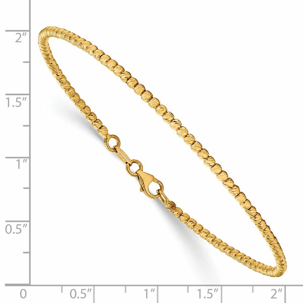 Leslie's Polished Diamond-Cut Beaded Bracelets