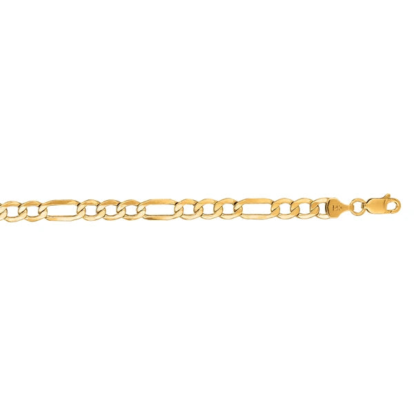 14K Gold 5.6mm Lite Figaro Chain