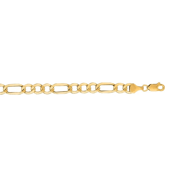 14K Gold 6.6mm Lite Figaro Chain