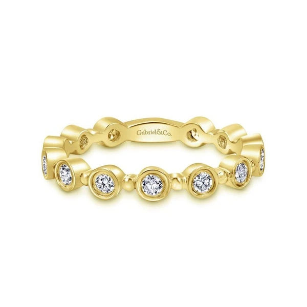 14K Yellow Gold Diamond Bezel Ring