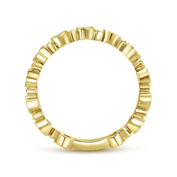 14K Yellow Gold Diamond Bezel Ring