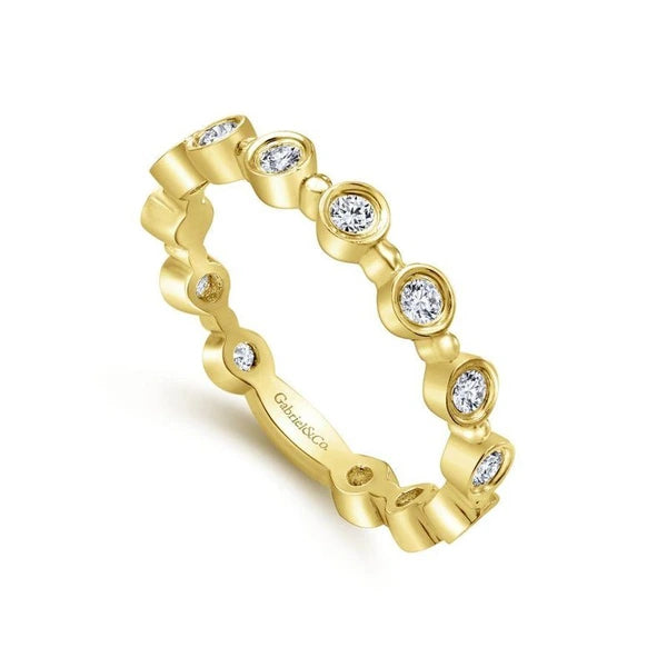 14K Yellow Gold Diamond Bezel Ring