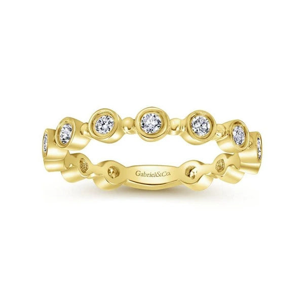 14K Yellow Gold Diamond Bezel Ring
