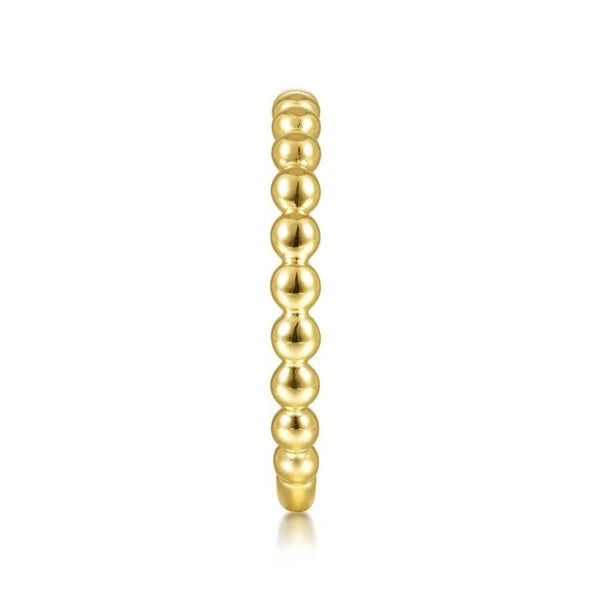 14K Yellow Gold Beaded Stackable Ring