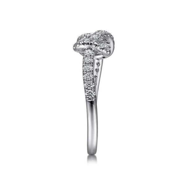 14k White Gold Twisted Diamond Knot Eternity Ring