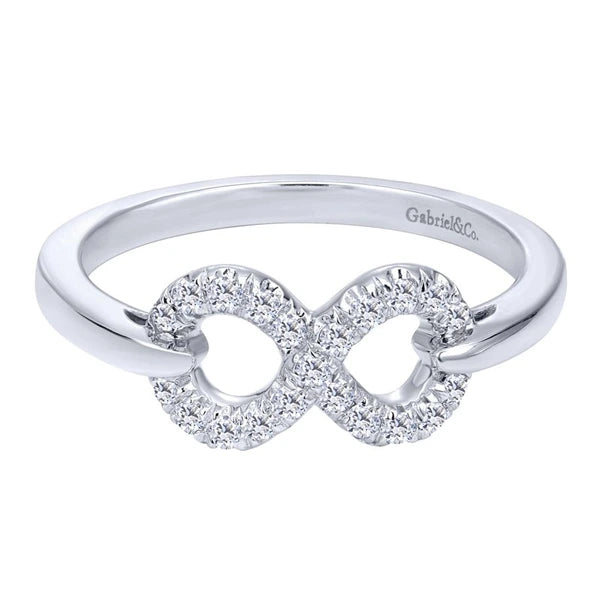 925 Sterling Silver White Sapphire Infinity Fashion Ring