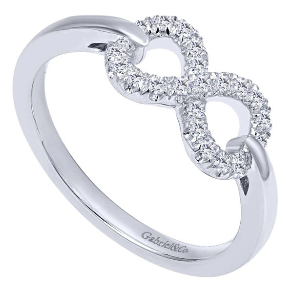 925 Sterling Silver White Sapphire Infinity Fashion Ring