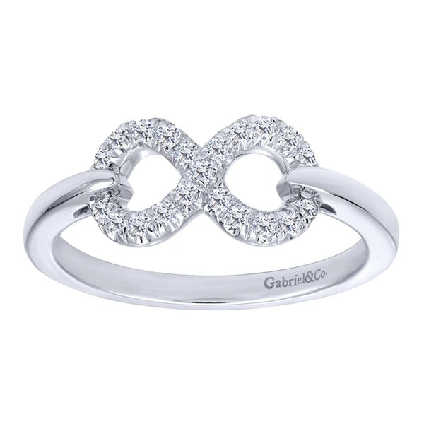 925 Sterling Silver White Sapphire Infinity Fashion Ring