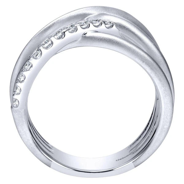 925 Sterling Silver Twisted White Sapphire Ring