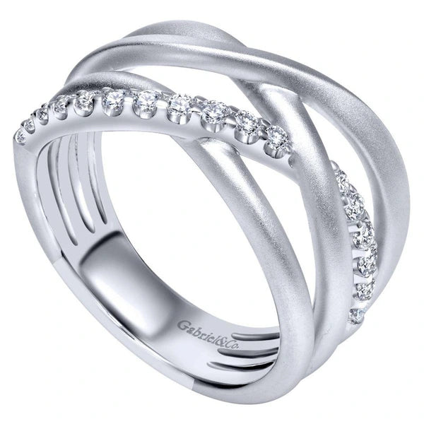 925 Sterling Silver Twisted White Sapphire Ring