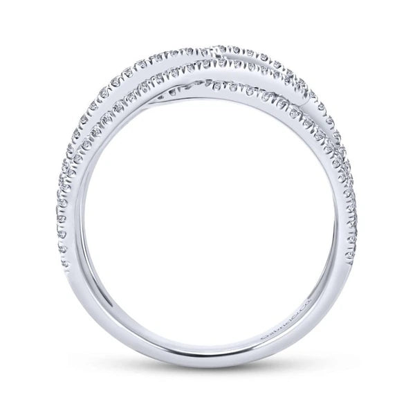 14K White Gold Wide Band Split Shank PavÃ¢Ë†Å¡Ã‚Â© Diamond Ring