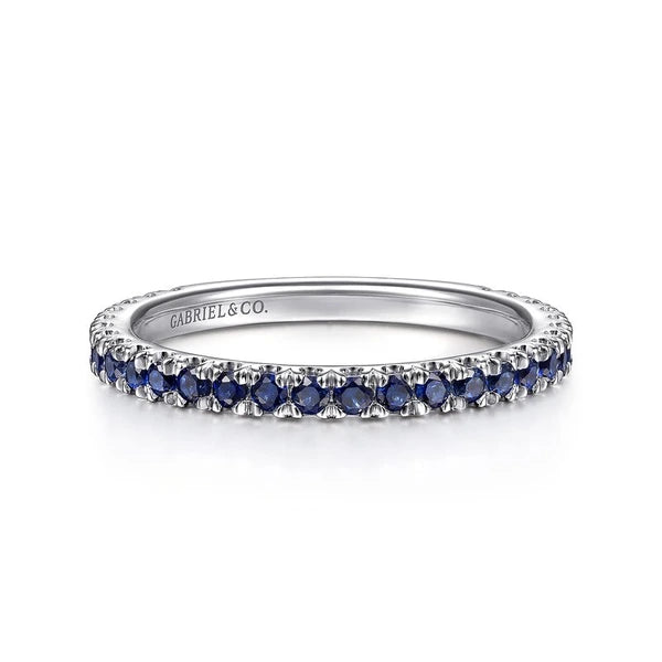 14K White Gold Sapphire Stackable Ring