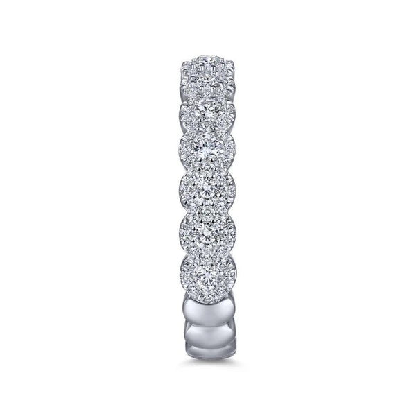 14K White Gold Round e Diamond Band