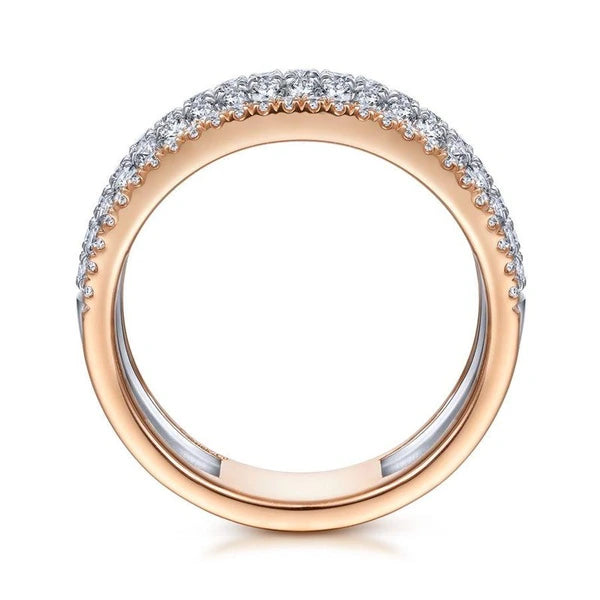 14K WhiteRose Gold e Diamond Ring