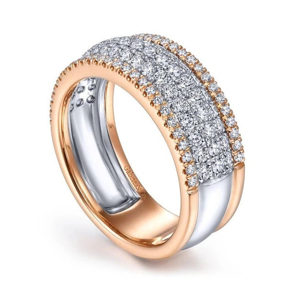 14K WhiteRose Gold e Diamond Ring