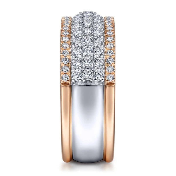 14K WhiteRose Gold e Diamond Ring