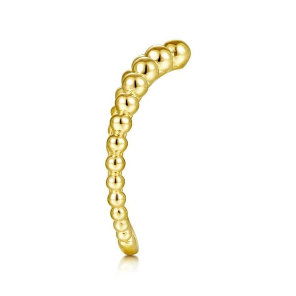 14K Yellow Gold Bujukan Bead Curved Ring