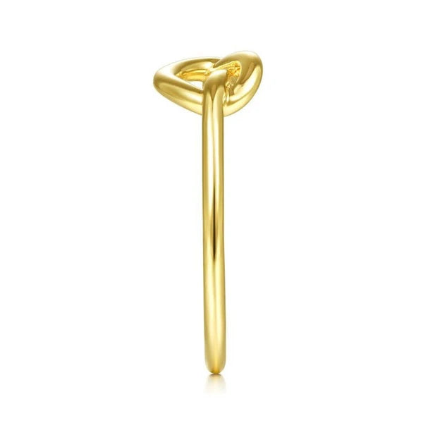14K Yellow Gold Twisted Heart Pretzel Ring