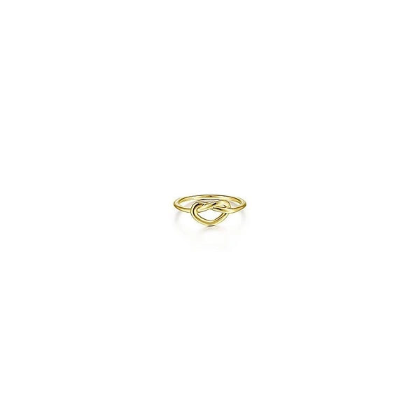 14K Yellow Gold Twisted Heart Pretzel Ring