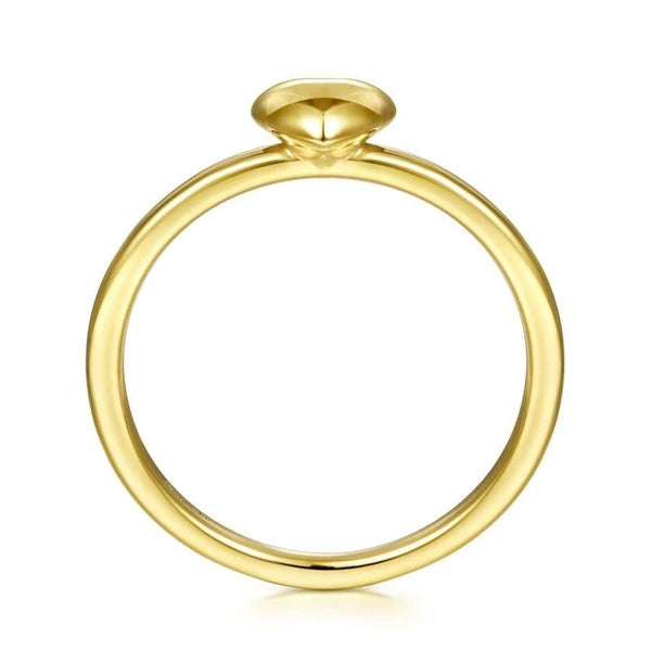 14K Yellow Gold Puffed Heart Ring