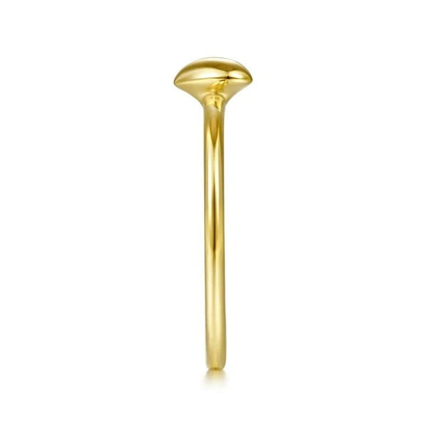 14K Yellow Gold Puffed Heart Ring