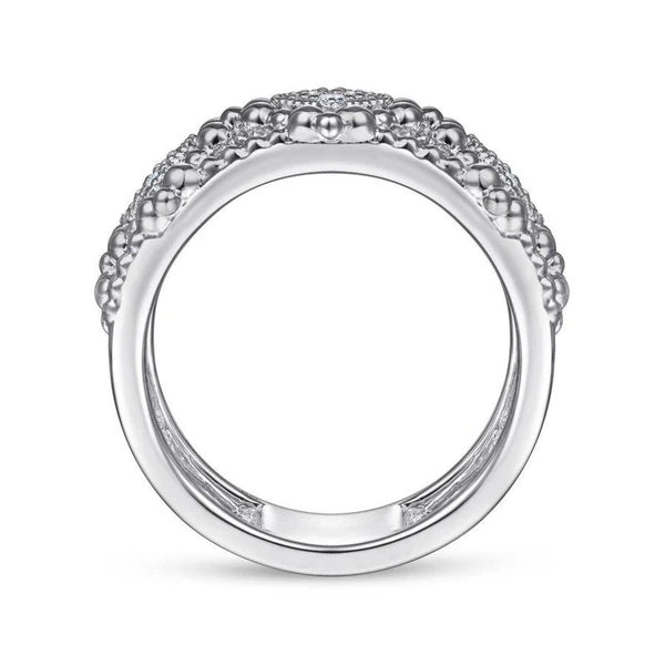 925 Sterling Silver White Sapphire Bujukan Ring
