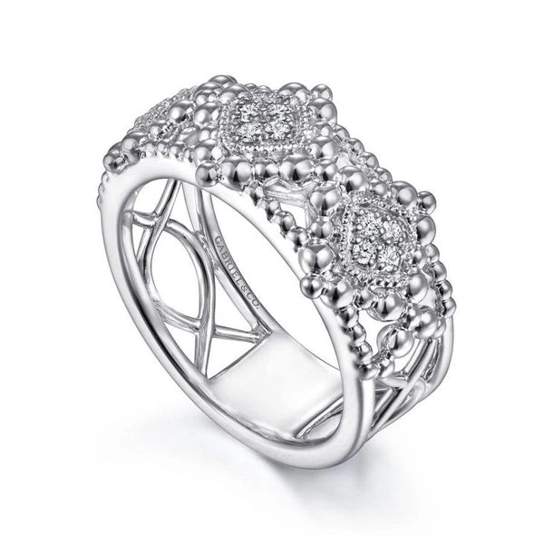 925 Sterling Silver White Sapphire Bujukan Ring