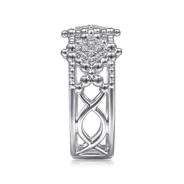 925 Sterling Silver White Sapphire Bujukan Ring